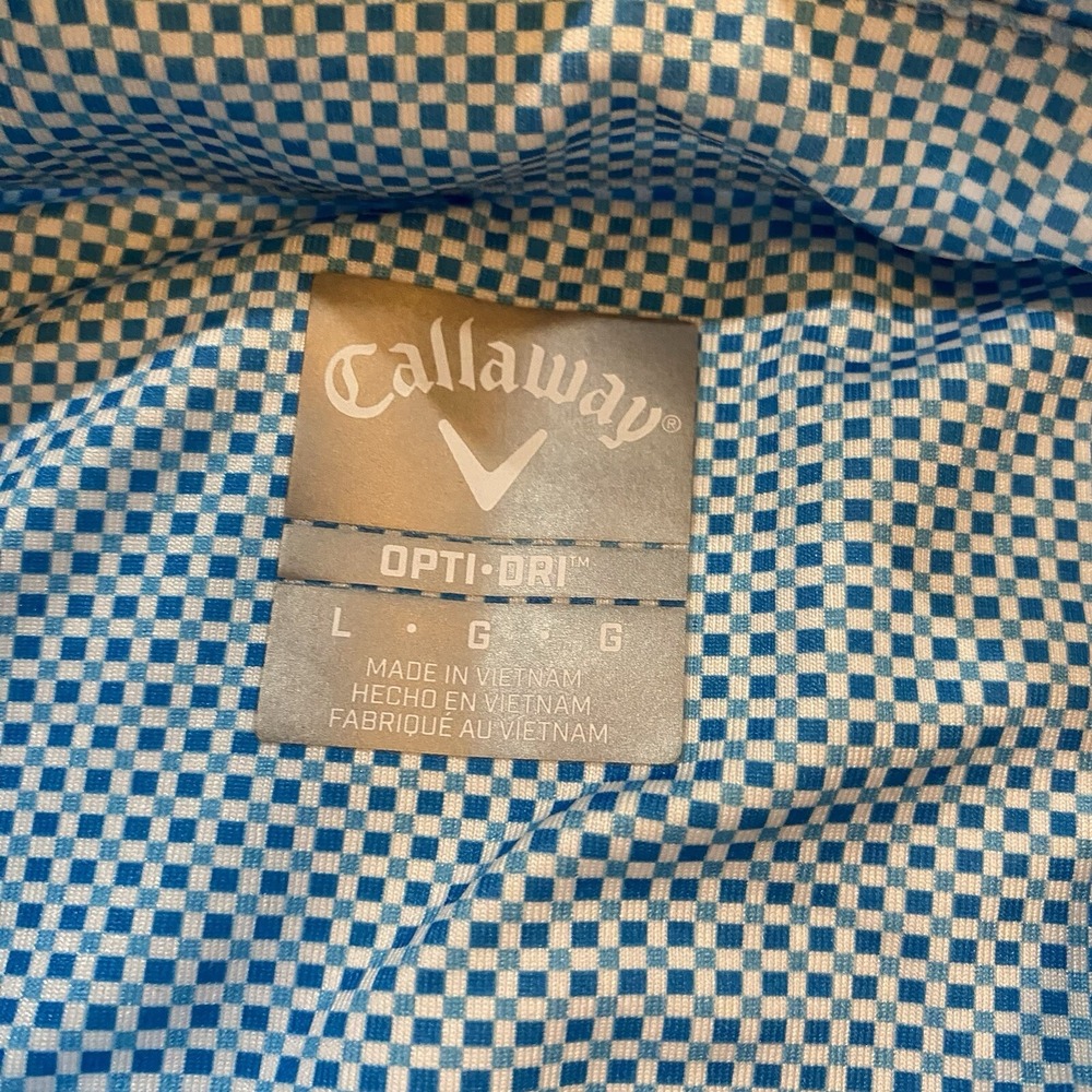 Callaway Men's‎ Golf Polo Opti-Dri Size L Tiny Checks - Picture 3 of 7